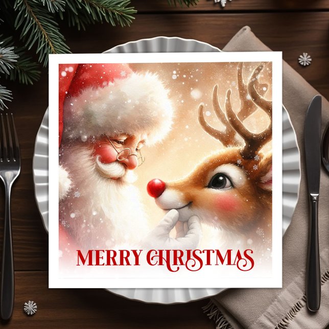 Servilleta De Papel Cozy Christmas Napkins Cute Santa Claus Rudolph  (Cozy Christmas Napkins Cute Santa Claus Rudolph Tableware

)