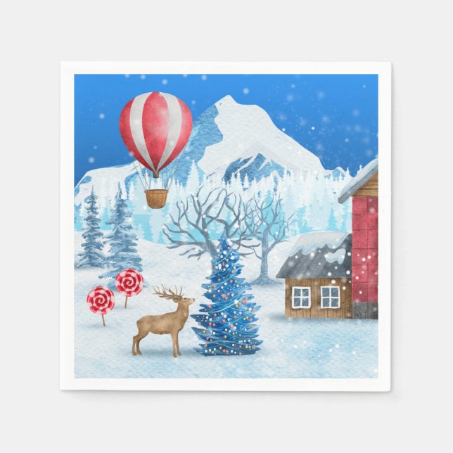 Servilleta De Papel Cozy Cottage In Winter Wonderland (Anverso)