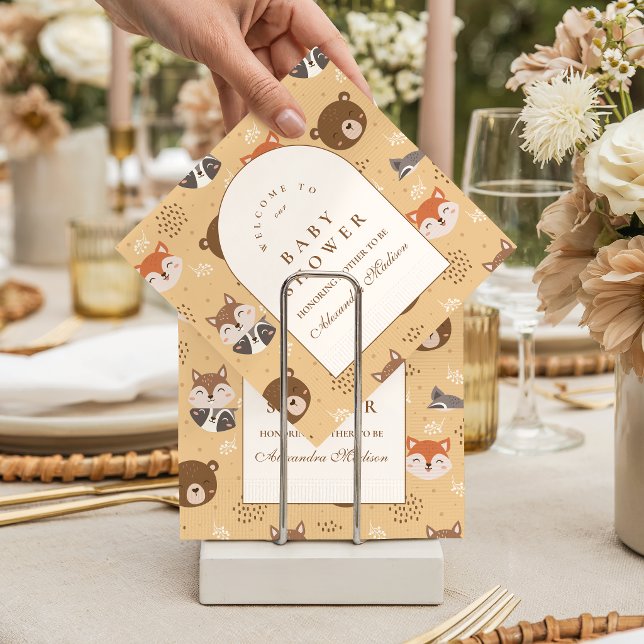 Servilleta De Papel Cozy Forest Animals Baby Shower (Subido por el creador)