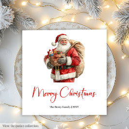 Servilleta De Papel Cozy Santa Claus Minimalist Script Font Party