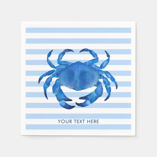 Servilleta De Papel Crab Crustacean Ocean Beach Theme (Anverso)