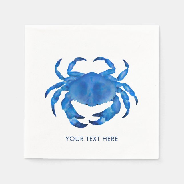 Servilleta De Papel Crab Crustacean Ocean Beach Theme (Anverso)