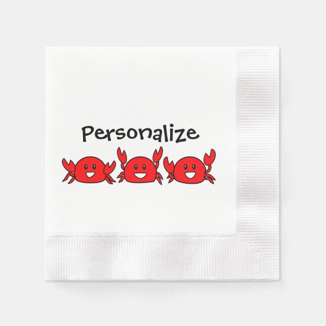 Servilleta De Papel Crabs rojos felices (Anverso)