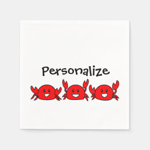 Servilleta De Papel Crabs rojos felices