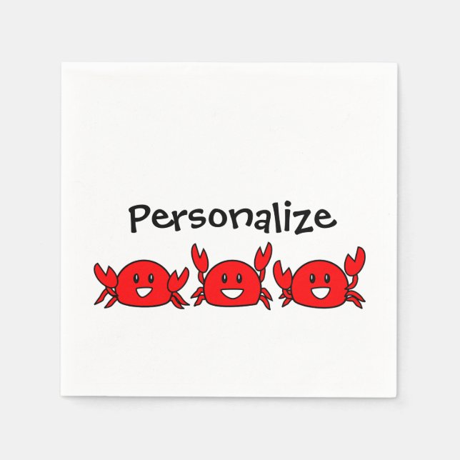 Servilleta De Papel Crabs rojos felices (Anverso)