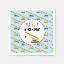 Servilleta De Papel Crane Construction Truck Boy Birthday Party