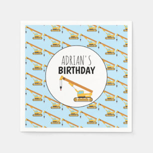 Servilleta De Papel Crane Construction Truck Boy Birthday Party