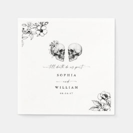 Servilleta De Papel Cráneo Gótico Hasta La Muerte Nos Hacen Boda Parci