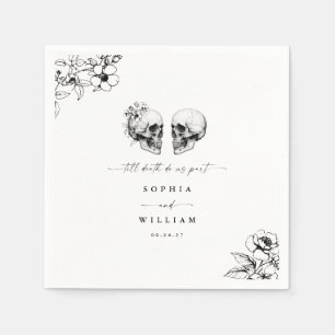 Servilleta De Papel Cráneo Gótico Hasta La Muerte Nos Hacen Boda Parci