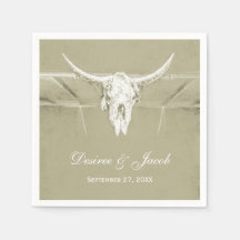 Cráneo Rústico Verde Blanco Oeste de vaca