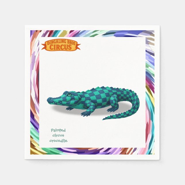 Servilleta De Papel Crawford, painted circus crocodile (Anverso)