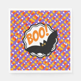 Servilleta De Papel ¡Crazy Candy Corn Black Bat Boo!