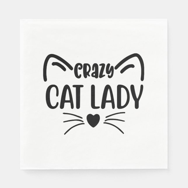 SERVILLETA DE PAPEL CRAZY CAT LADY (Anverso)