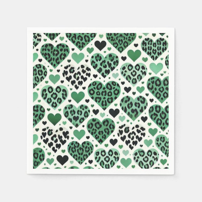 Servilleta De Papel Crazy Love (Verde) (Anverso)