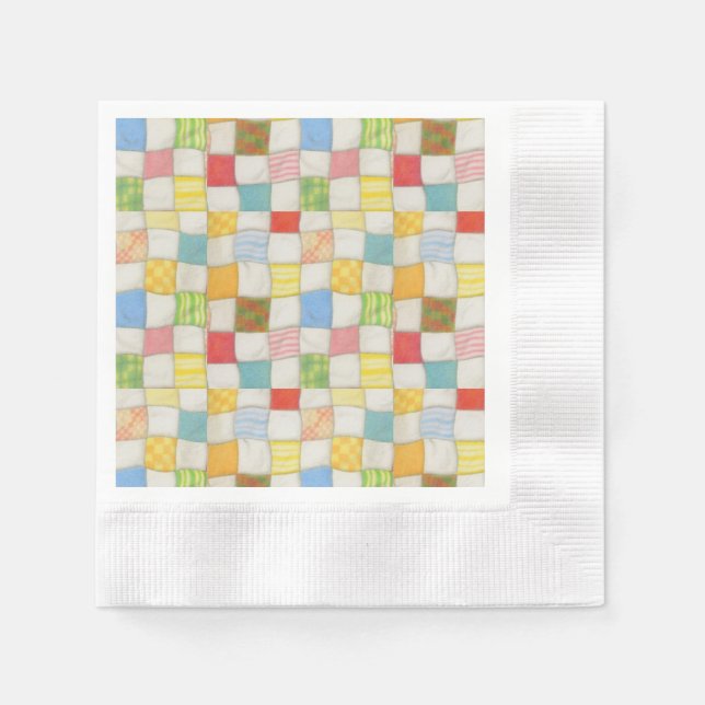 Servilleta De Papel CRAZY QUILT Cocktail Paper Napkins (Anverso)