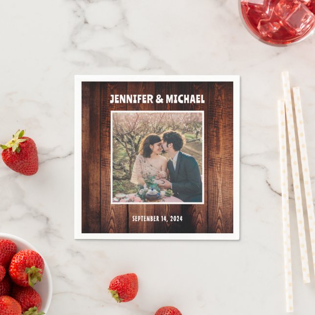 Servilleta De Papel Crea tu propia foto de novios y novias de boda (In situ)