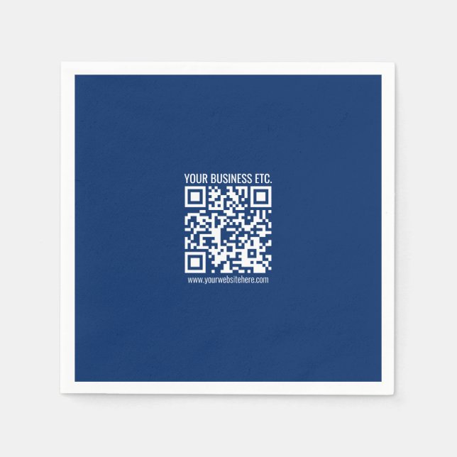 Servilleta De Papel Crea tu propio código QR | Azul (Anverso)