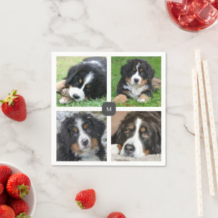 Servilleta De Papel Crea tu propio collage de fotos de familia monogra