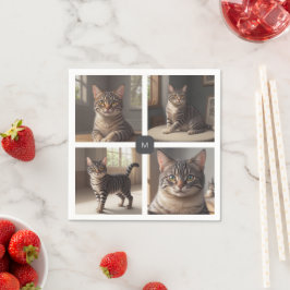 Servilleta De Papel Crea tu propio collage de fotos de familia monogra