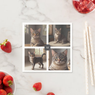 Servilleta De Papel Crea tu propio collage de fotos de familia monogra