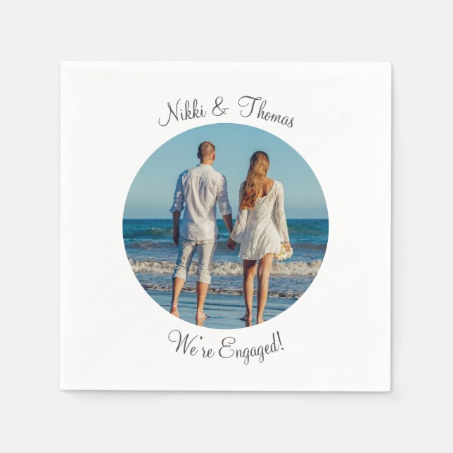 Servilleta De Papel Crea tu propio nombre de compromiso con foto de pa (Anverso)