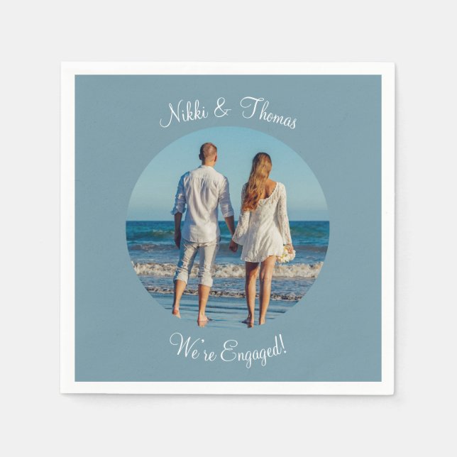 Servilleta De Papel Crea tu propio nombre de compromiso con foto de pa (Anverso)