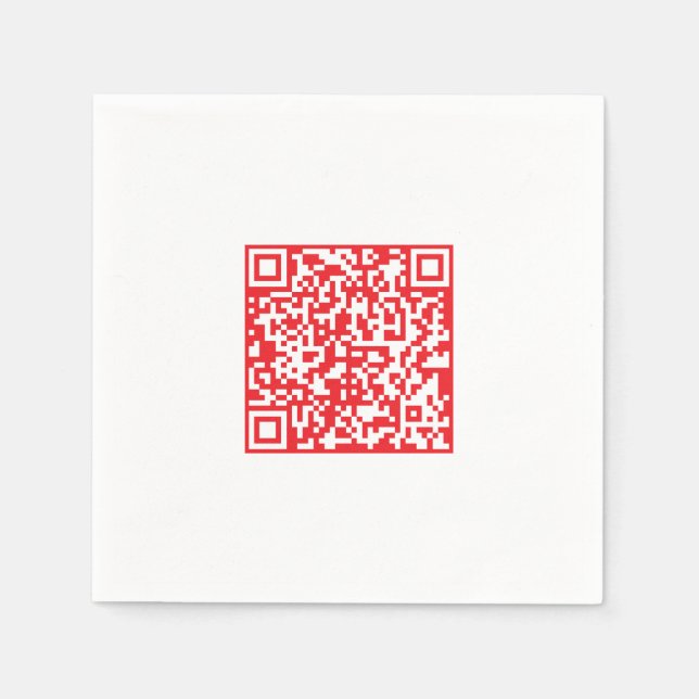 Servilleta De Papel Crea un código QR rojo escaneable (editable) (Anverso)