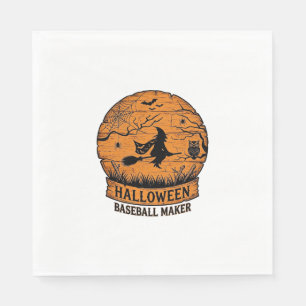 Servilleta De Papel Creador de béisbol de Halloween Bruja voladora Lun