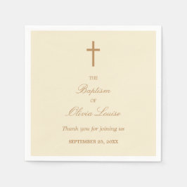 Servilleta De Papel Cream Beige Baptism Fiesta Napkins
