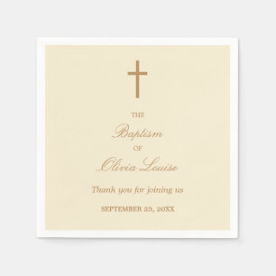 Servilleta De Papel Cream Beige Baptism Fiesta Napkins