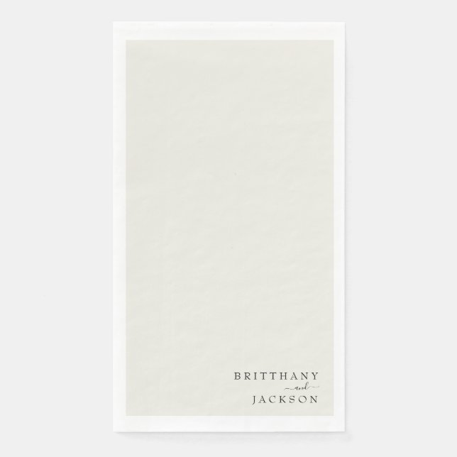 Servilleta De Papel Cream Boda personalizado (Anverso)