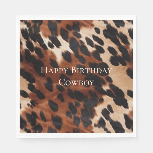 Servilleta De Papel Cream Brown Black Piel de vaca (Anverso)