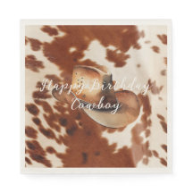 Cream Brown Piel de vaca Cowboy Gorra