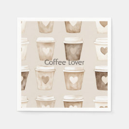 Servilleta De Papel Cream Coffee Heart Cups
