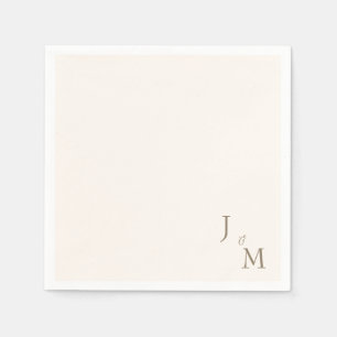 Servilleta De Papel Cream Elegant Gold Monogram Boda