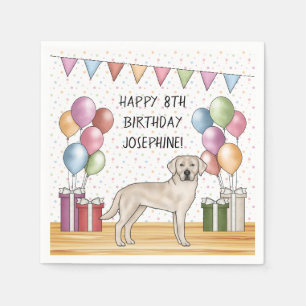 Servilleta De Papel Cream Labrador Recuperever Lab Dog Colorful Birday