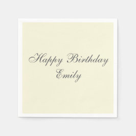 Servilleta De Papel Cream Minimalist Birthday Party Napkins