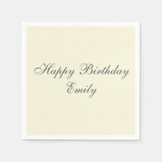 Servilleta De Papel Cream Minimalist Birthday Party Napkins