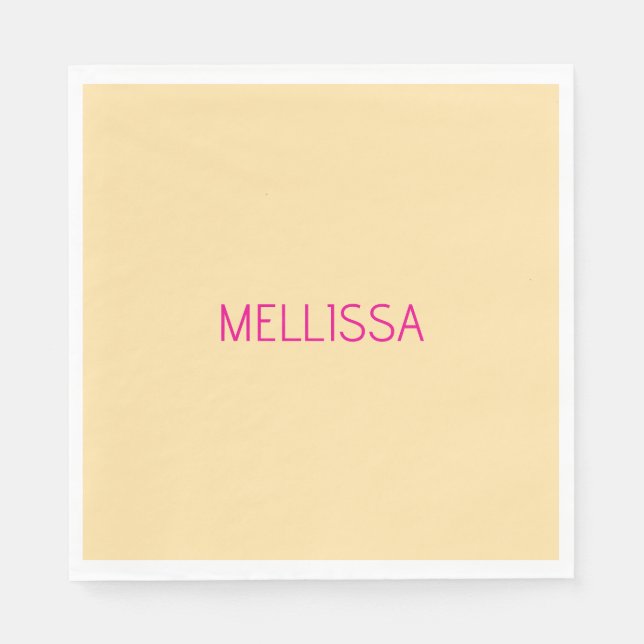 Servilleta De Papel Cream minimalist custom name  (Anverso)