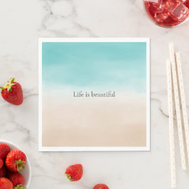 Servilleta De Papel Cream Peach Aqua Ombre