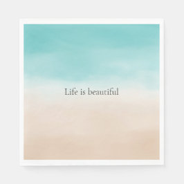 Servilleta De Papel Cream Peach Aqua Ombre