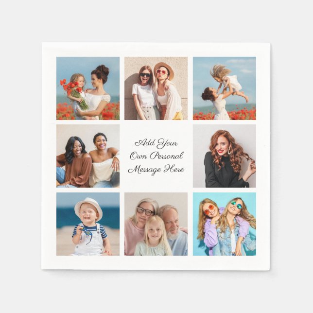 Servilleta De Papel Crear su propio Collage de fotos 8 Añadir su salud (Anverso)