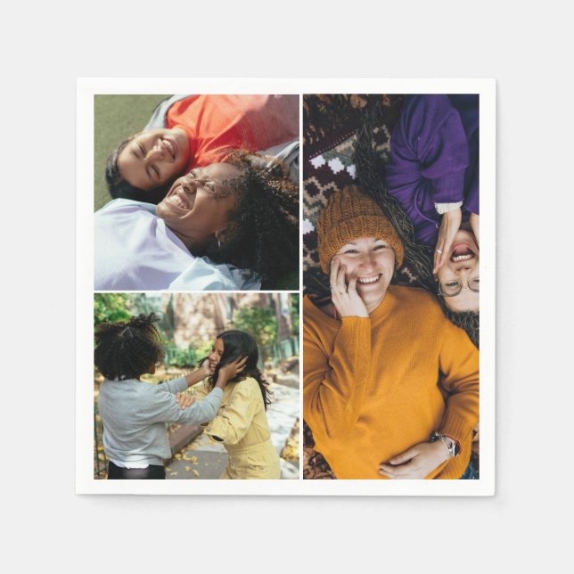 Servilleta De Papel Crear su propio Collage de fotos Personalizado 3 (Anverso)
