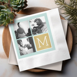 Servilleta De Papel Crear su propio monograma de Collage de fotos Boda