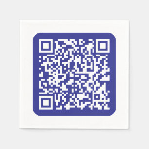 Servilleta De Papel Crear un código QR escaneado   Azul oscuro editabl