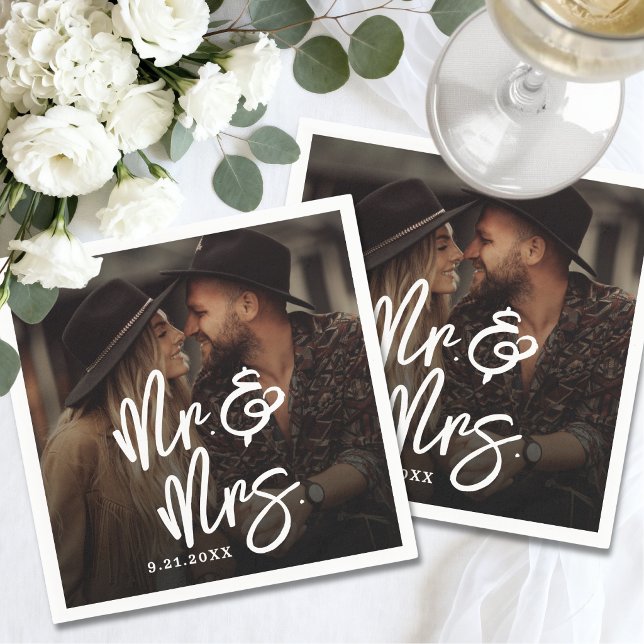 Servilleta De Papel Create Your Own Photo Wedding (Create Your Own Photo Wedding Napkins)