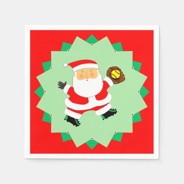 Servilleta De Papel Creative Softball Christmas Holiday Party (Anverso)