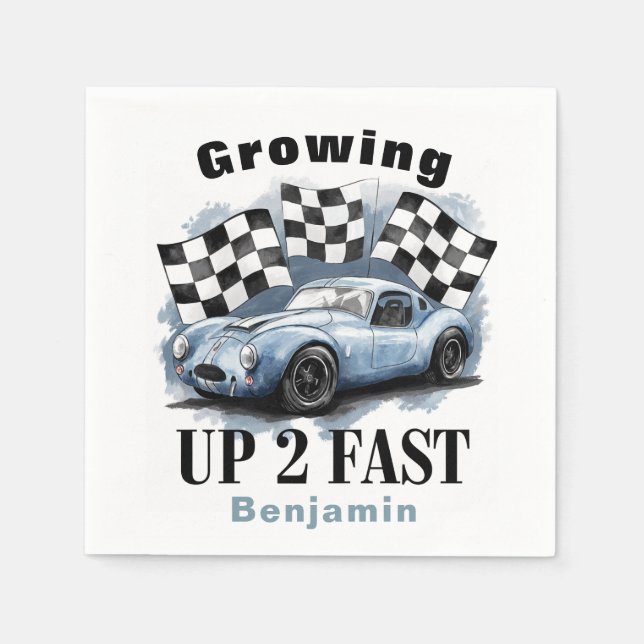 Servilleta De Papel Crecer 2 Personalizado de Fiesta de Cumpleaños Ráp (Anverso)