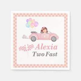 Servilleta De Papel Crecer dos Chicas de autos de carreras rápido rosa
