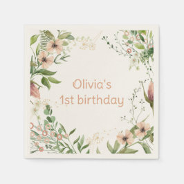 Servilleta De Papel Creciendo como una hierba de primer cumpleaños,